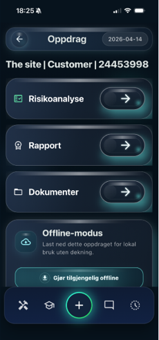 Prosjektoversikt i HSE Field Control på iPhone